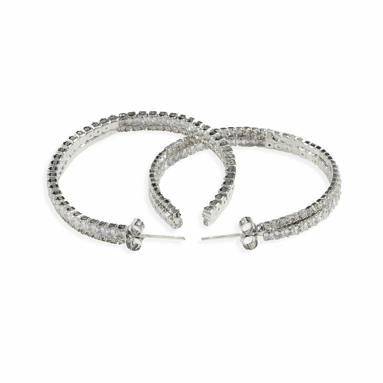 ring earrings with crystals
