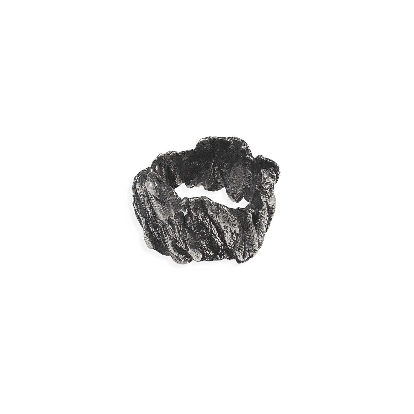 цена PHOSPHOR Широкое фактурное кольцо NOX из серебра
