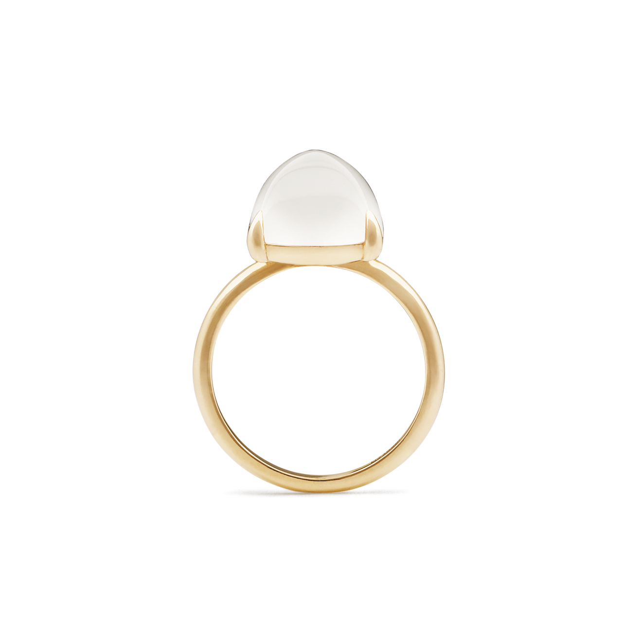 Gold Ring with Milky Quartz Kisses