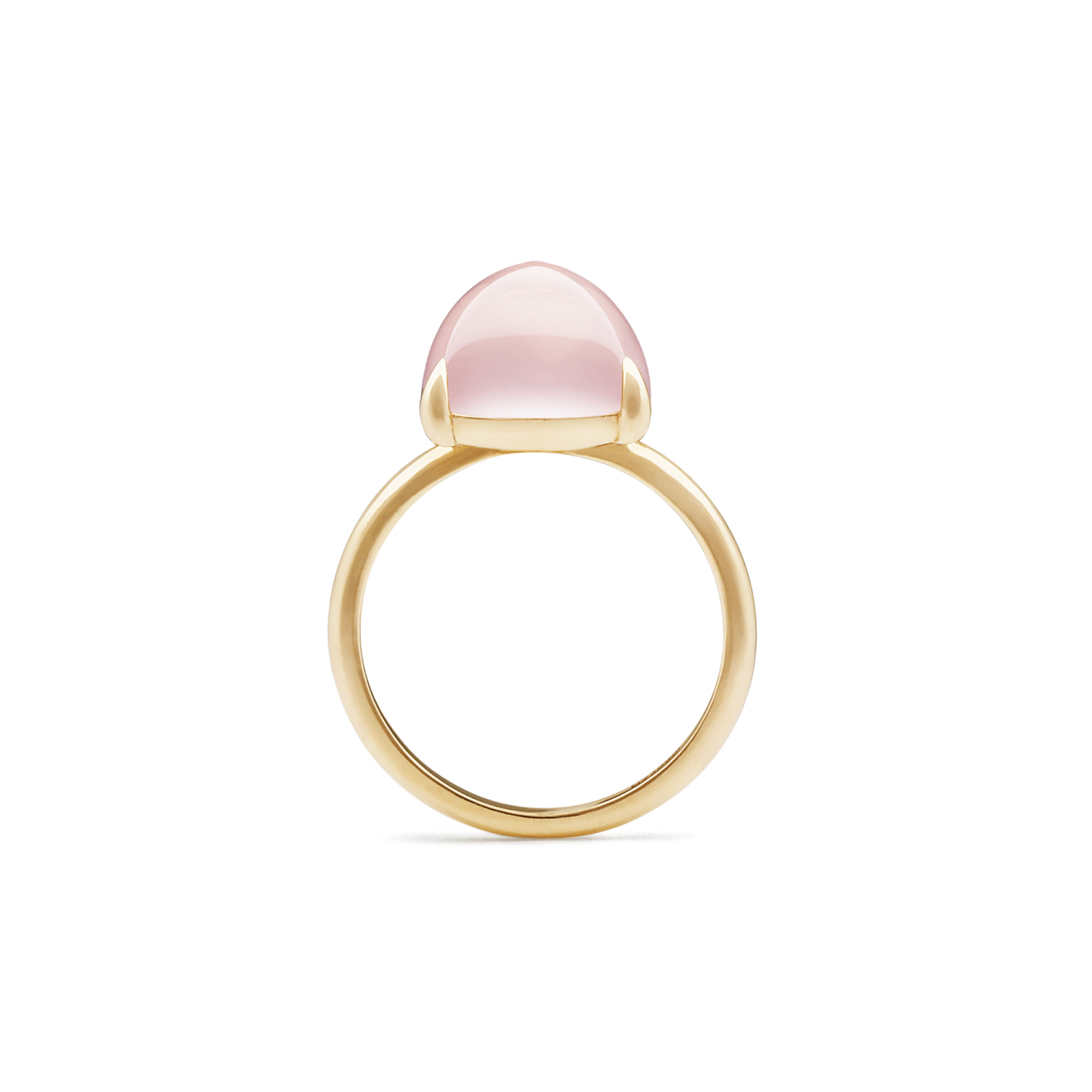 Gold Ring with Rose Quartz Kisses