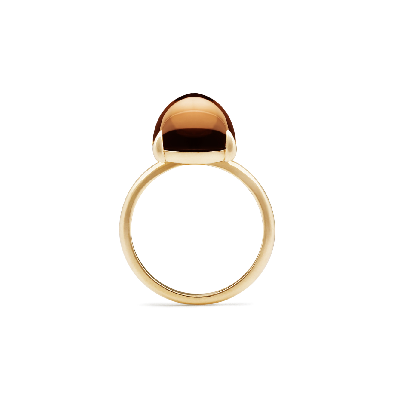 Gold Ring with Smoky Quartz Kisses