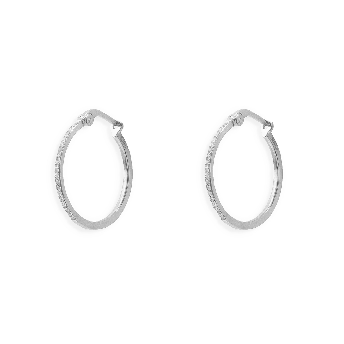 Silver ring earrings with white topaz