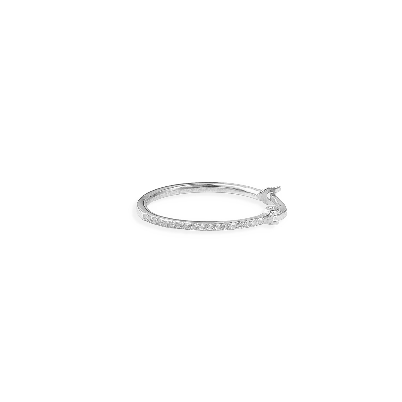 Silver ring earrings with white topaz