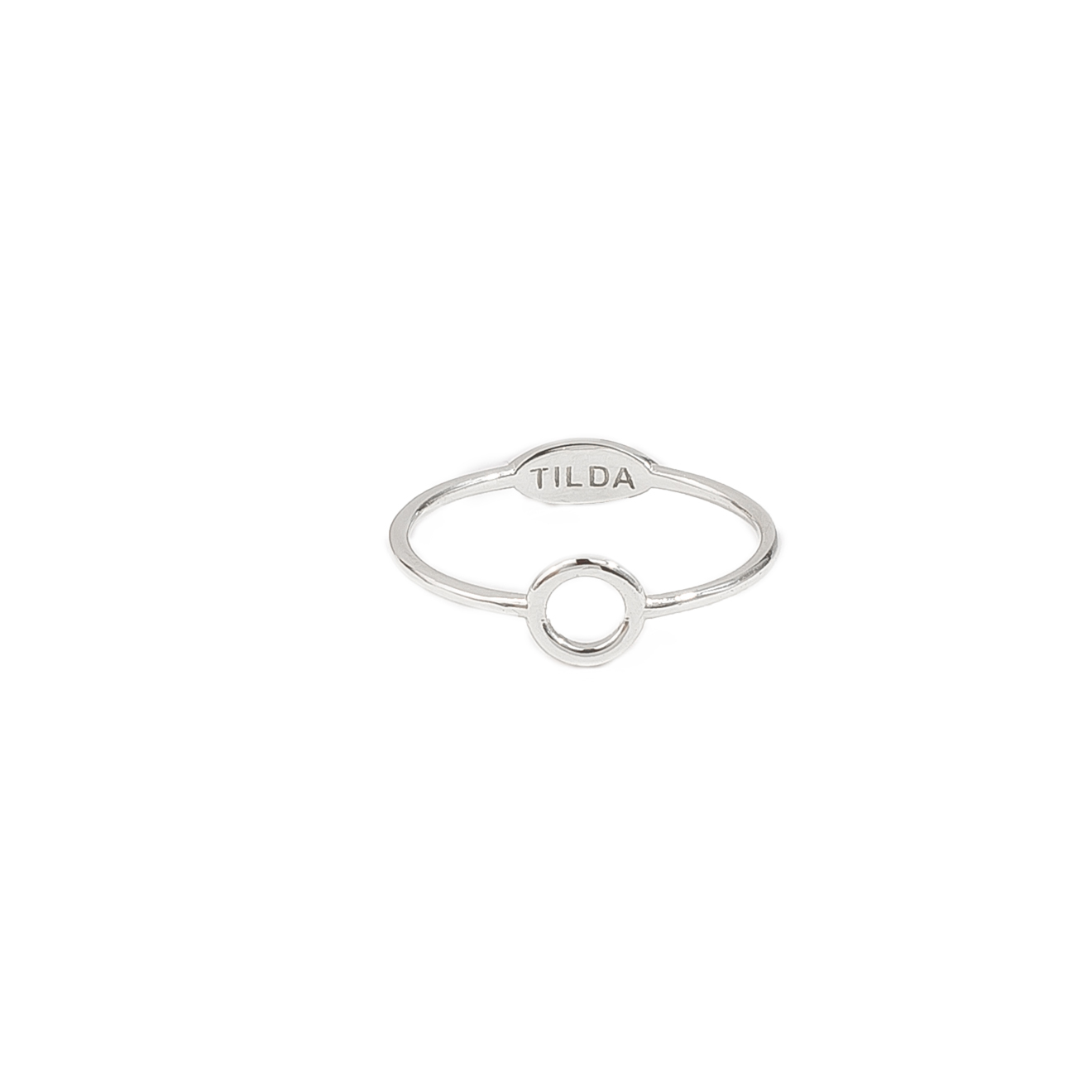 Tilda Кольцо с кругом из серебра tilda моносерьга кликер из серебра с позолоченным кругом