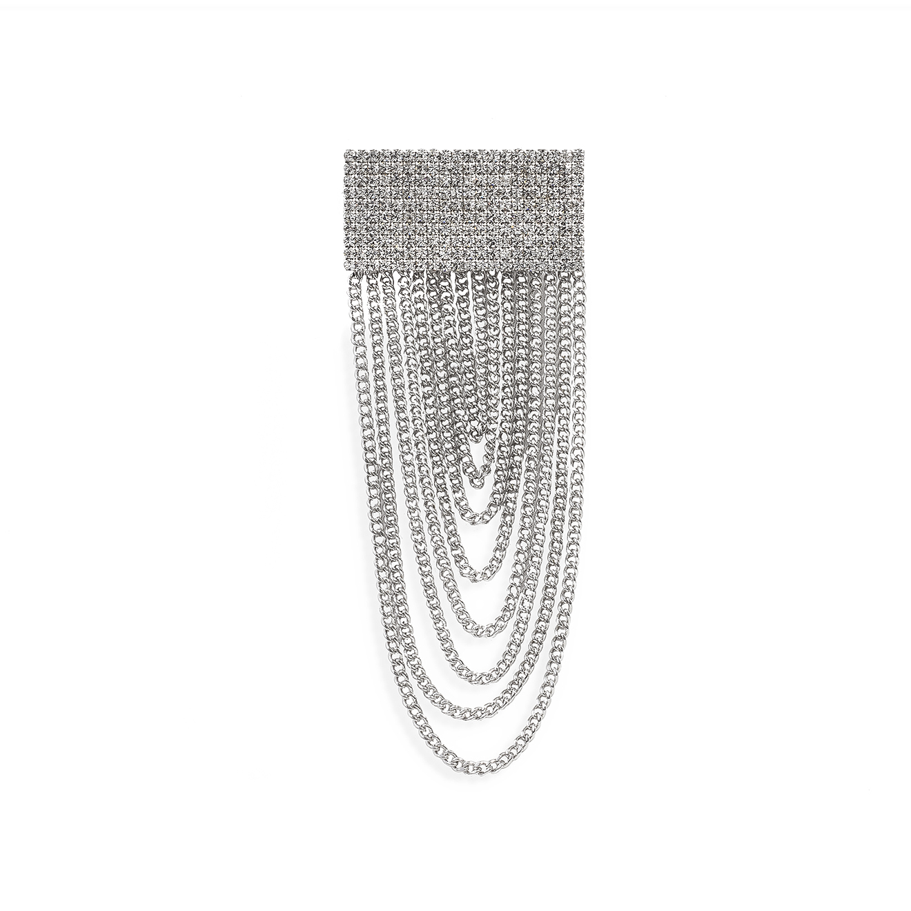rectangular brooch with crystals