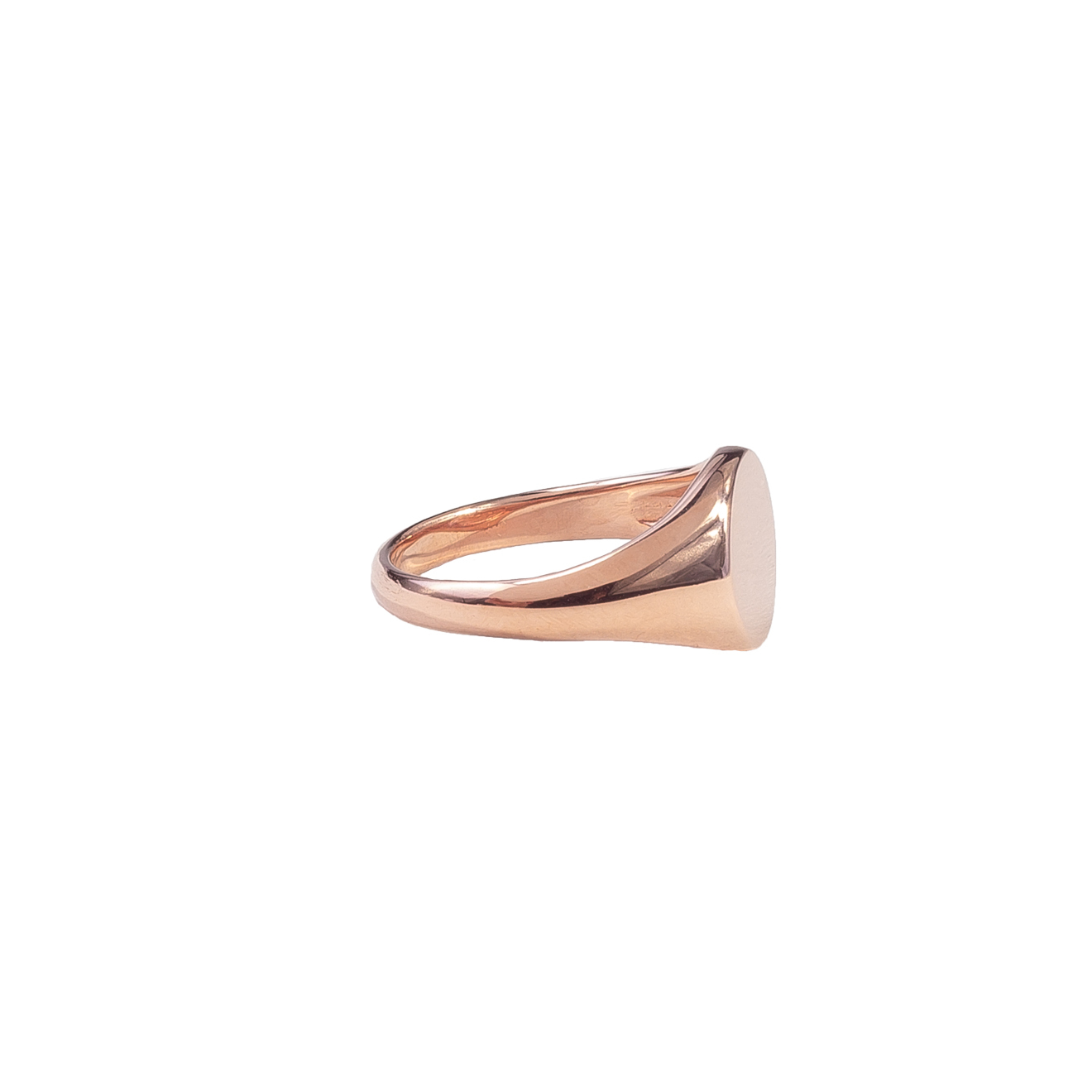 Rose gold plated silver signet