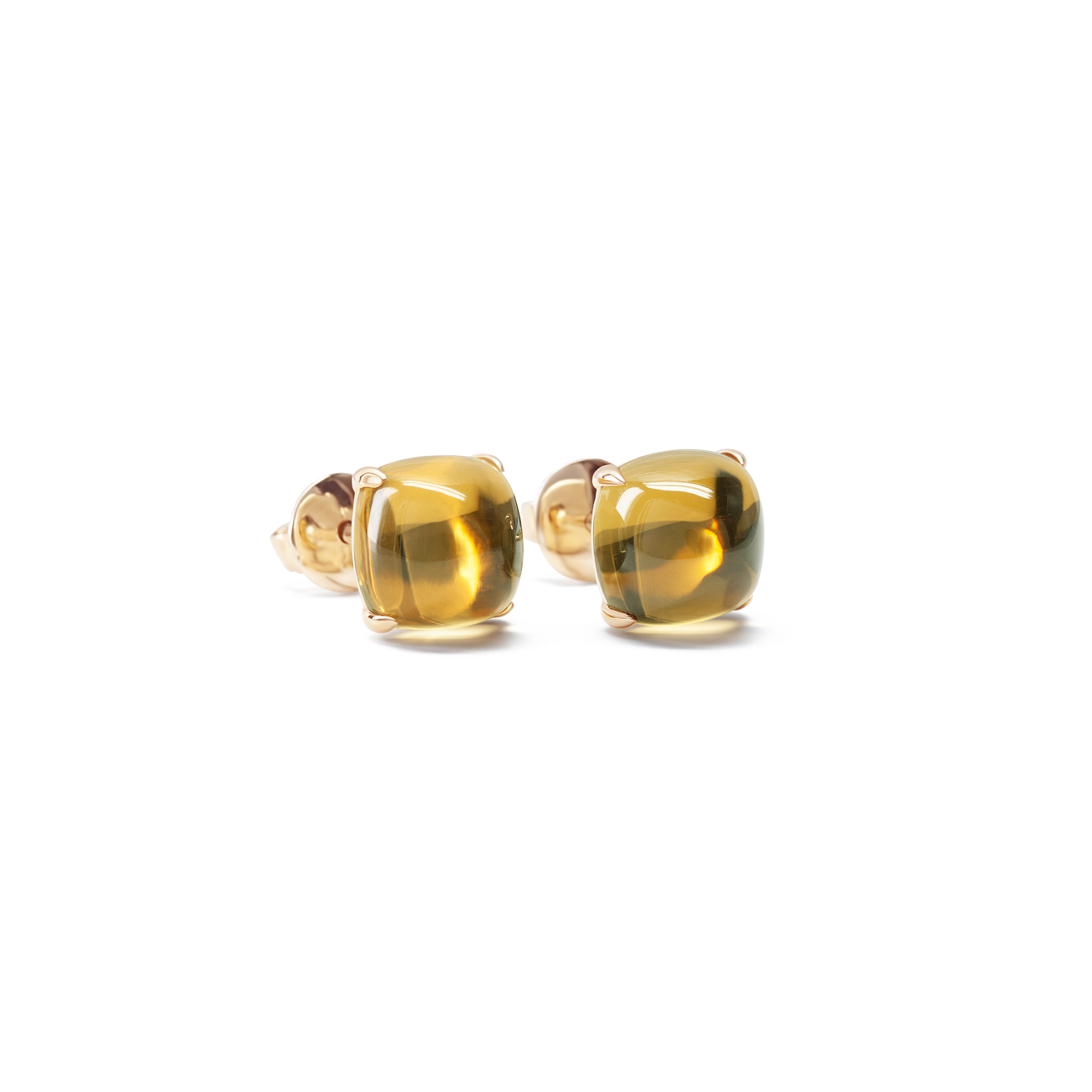 Leonie Jewelry Серьги-пусеты из золота Kisses Mini с цитрином leonie jewelry кольцо из золота с дымчатым кварцем kisses