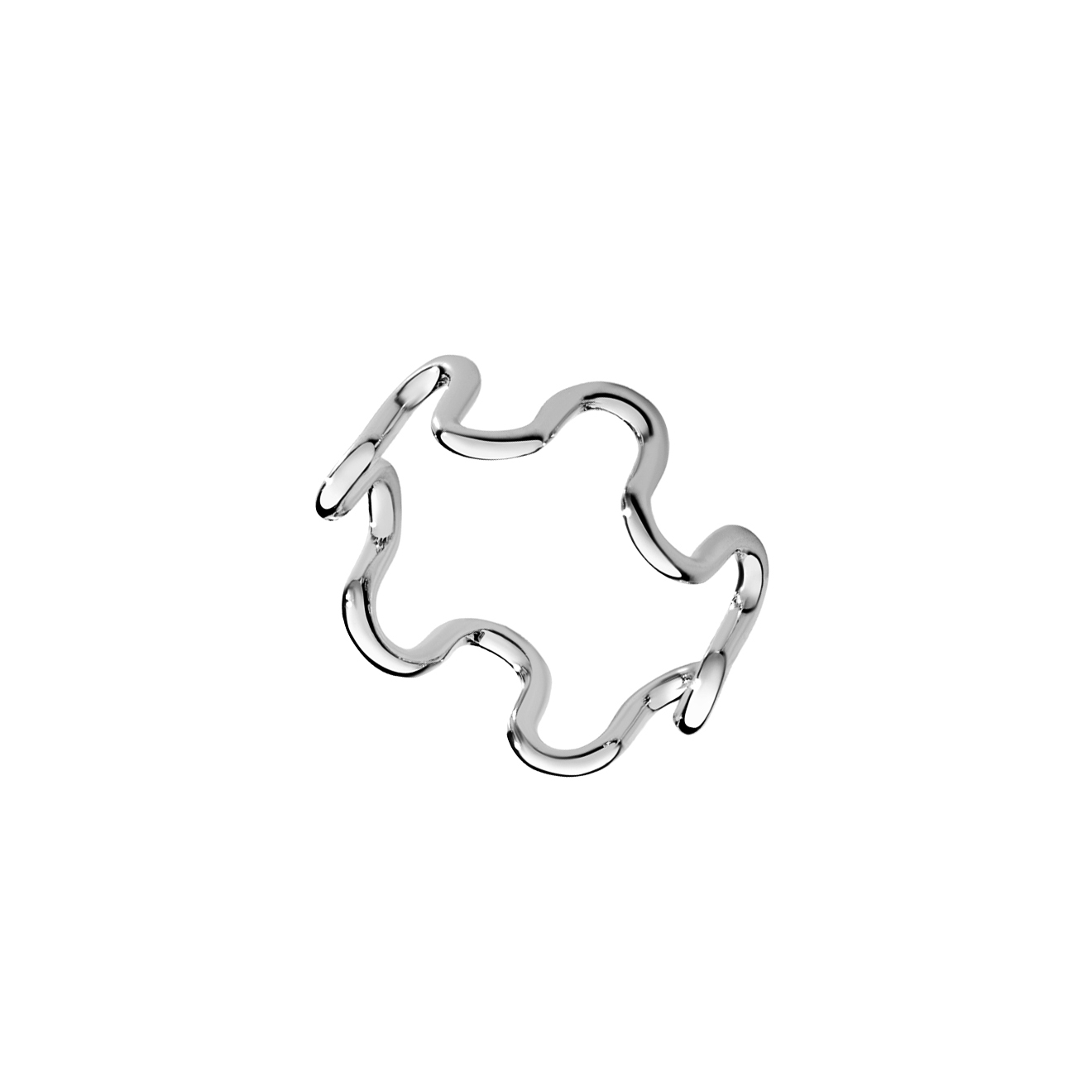 Серебристое кольцо Sin/Cos Low