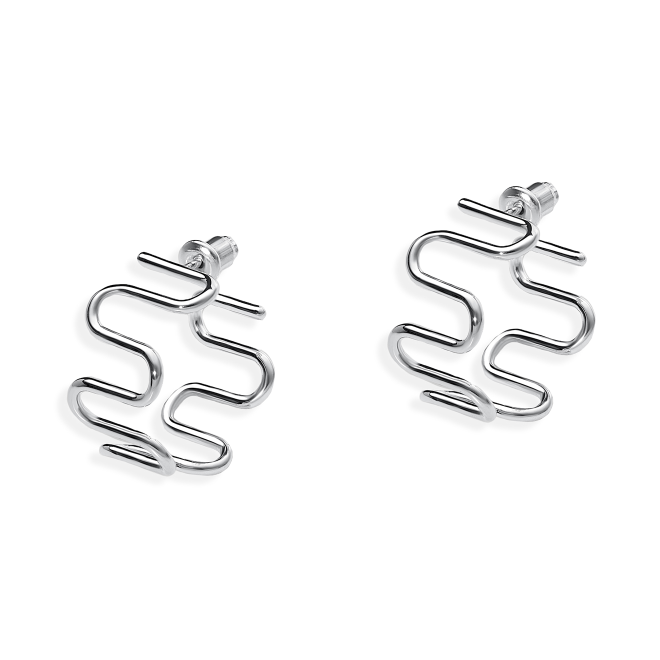 Серебристые серьги Sin/Cos High