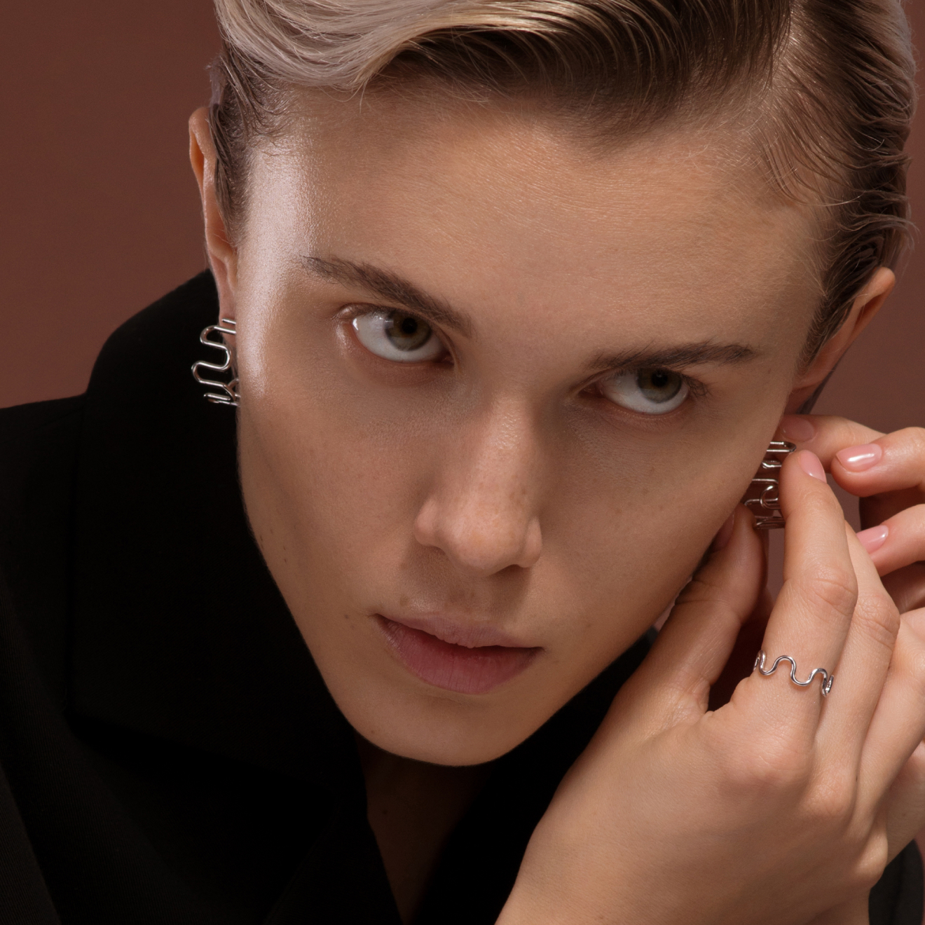 Серебристые серьги Sin/Cos High