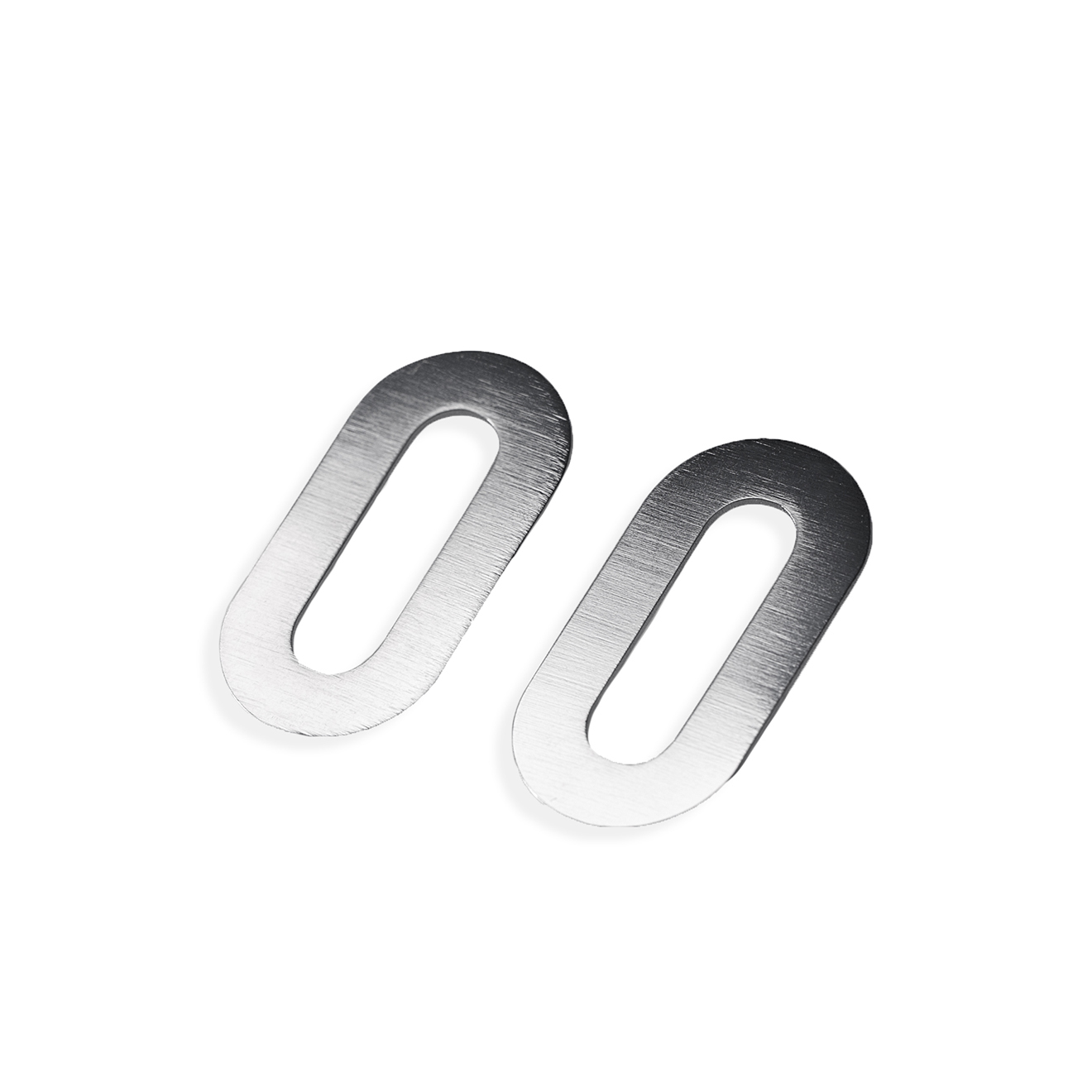 Серебристые матовые серьги Half Oval