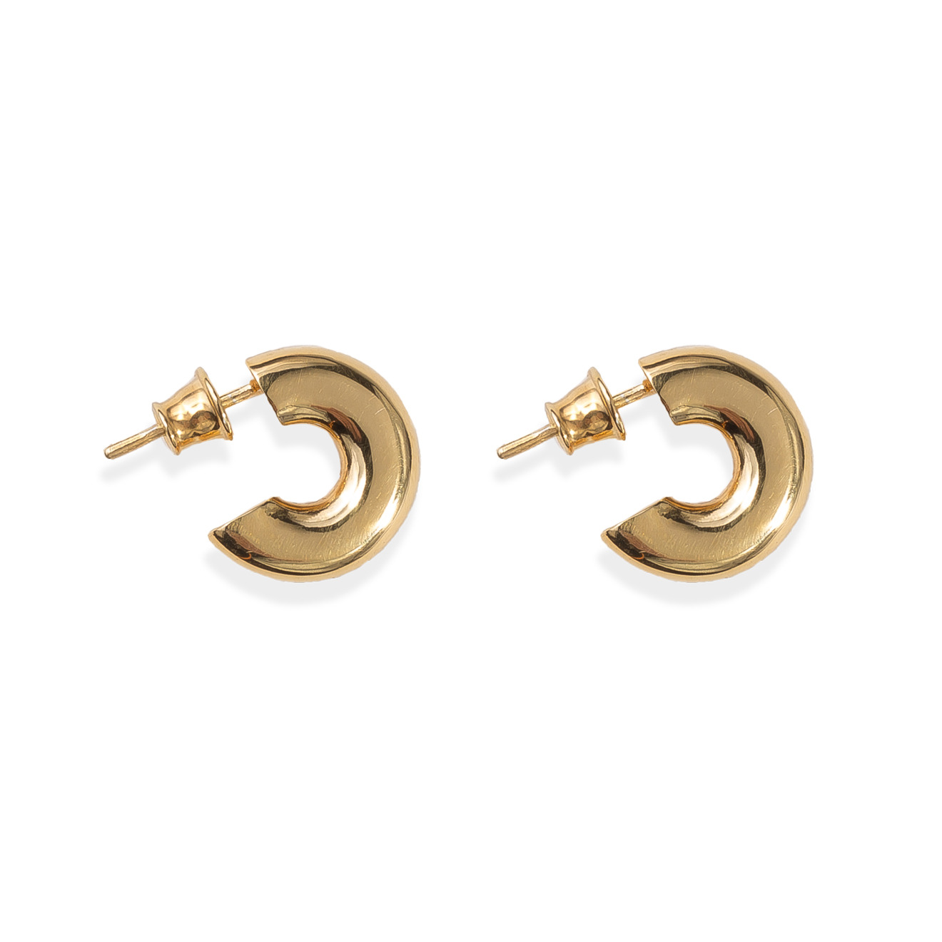 Gold-plated Small Silver BASE04 S Ring Earrings