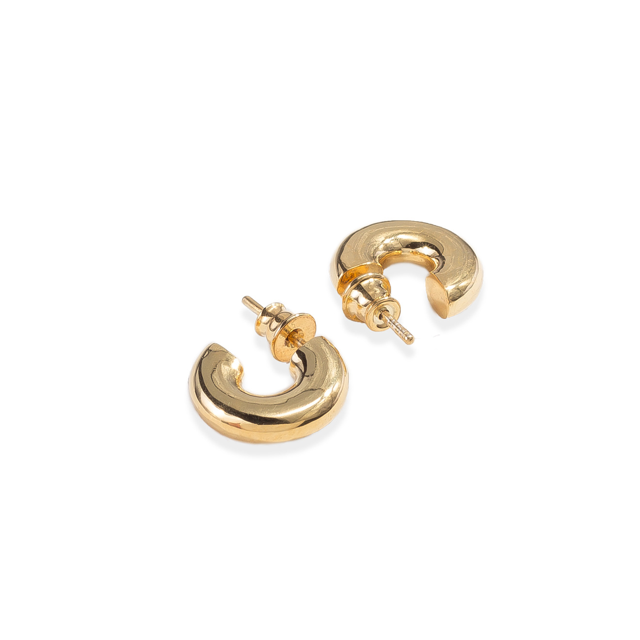 Gold-plated Small Silver BASE04 S Ring Earrings