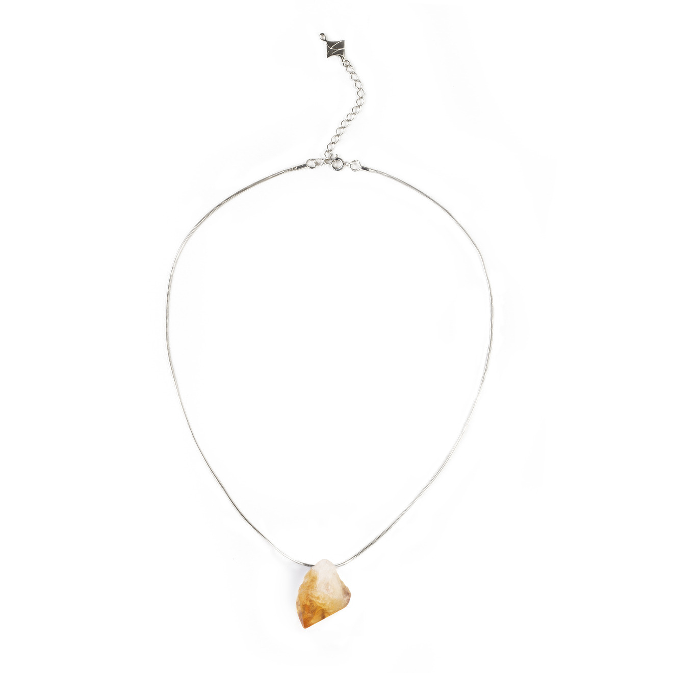 Citrine pendant on a silver chain