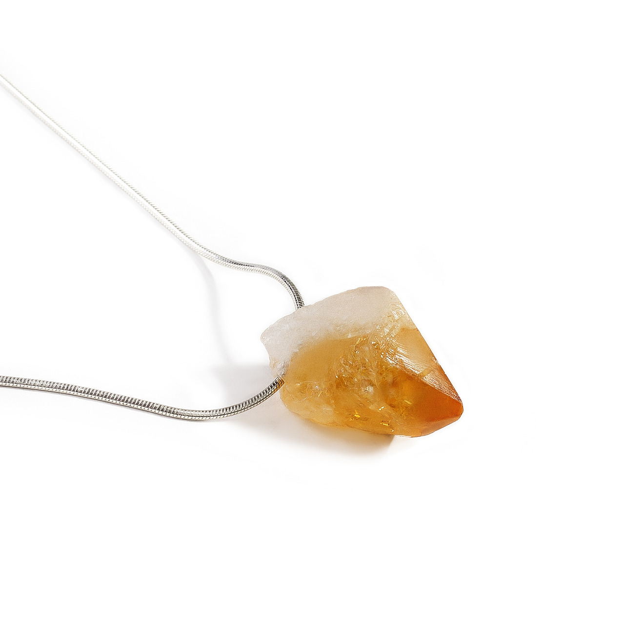 Citrine pendant on a silver chain
