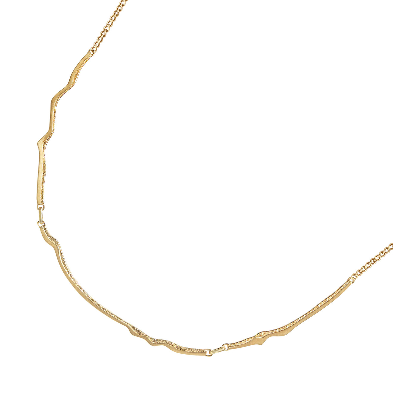 Gold-plated Satin Teide necklace made of silver