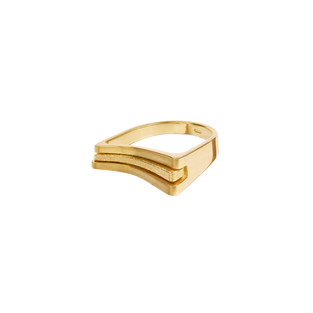 Gold-plated Satin Riviera ring made of silver