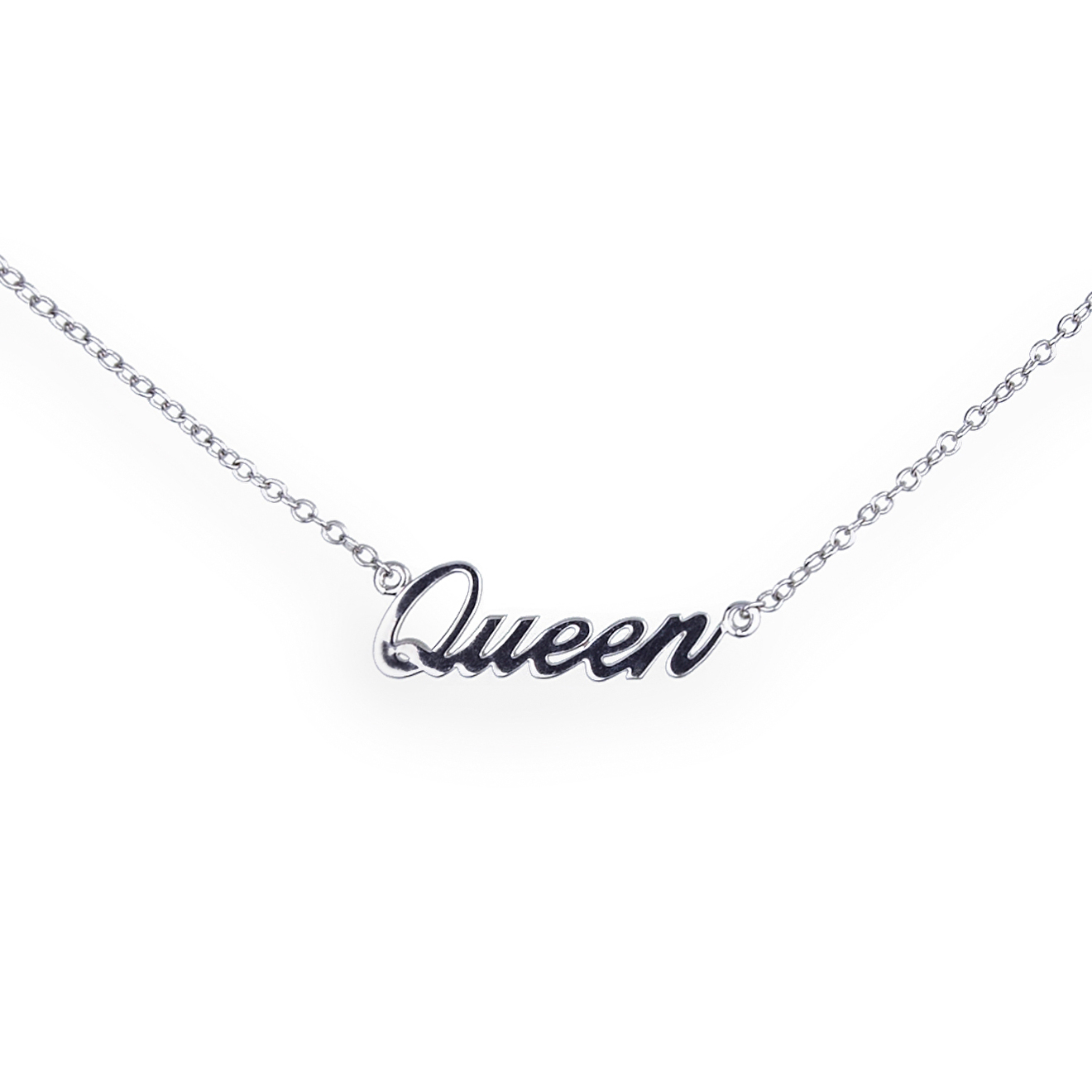 Подвеска на цепочке из серебра Queen