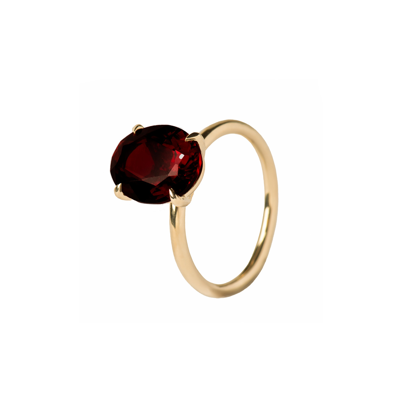 Gold Ring with garnet Vrindavan Garnet