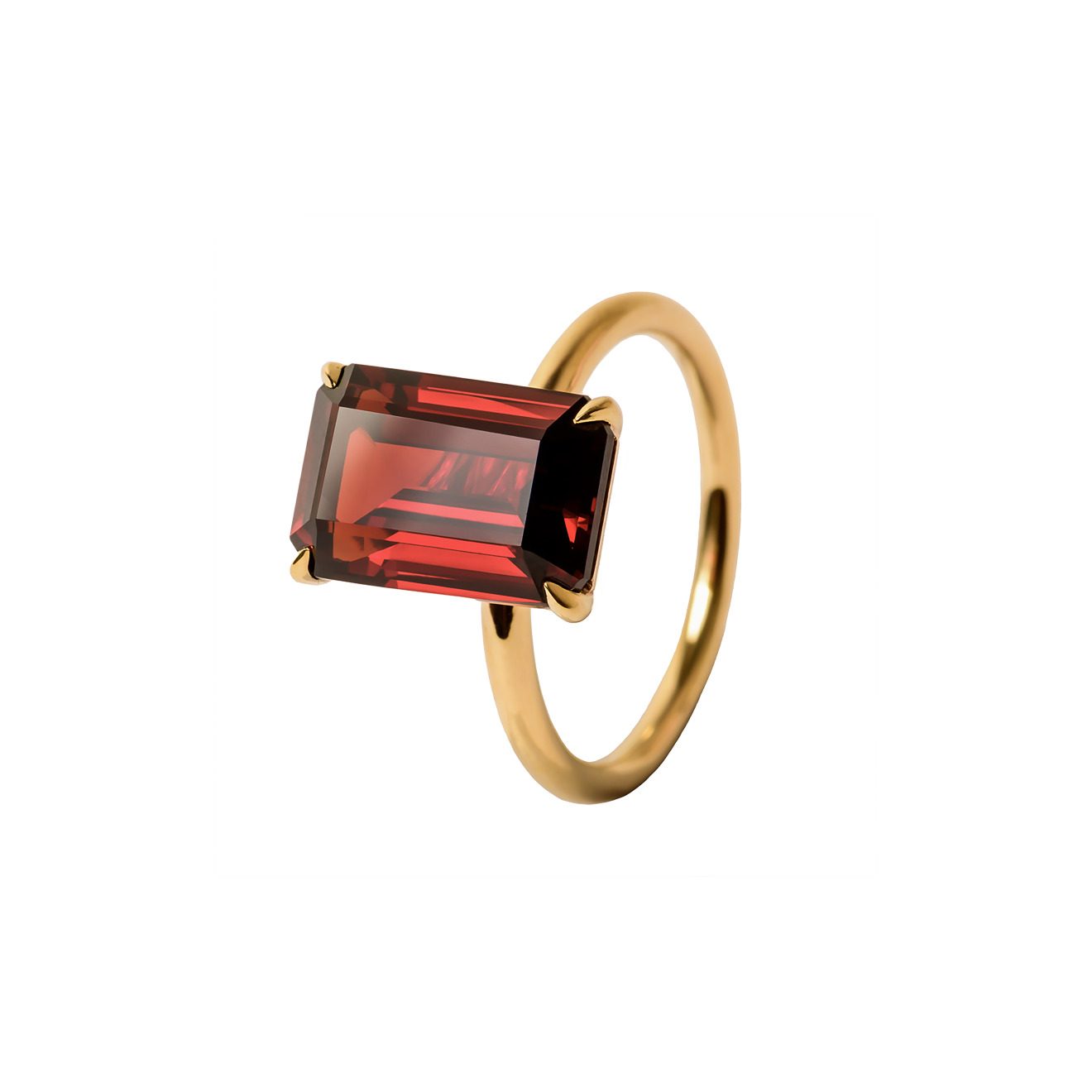 Кольцо из золота с гранатом огранки октагон Vrindavan Garnet XL