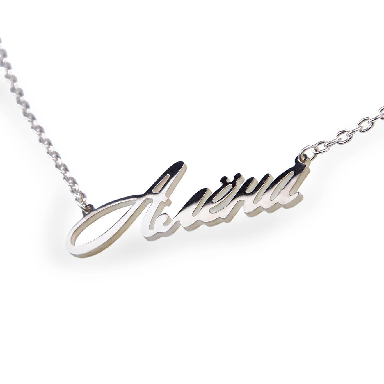 Personalized pendant on a silver chain Alena