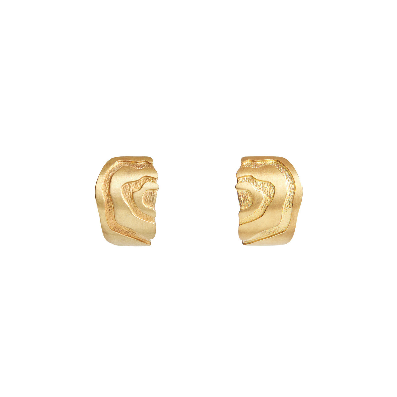 Gold-plated Satin Aare Stud earrings made of silver