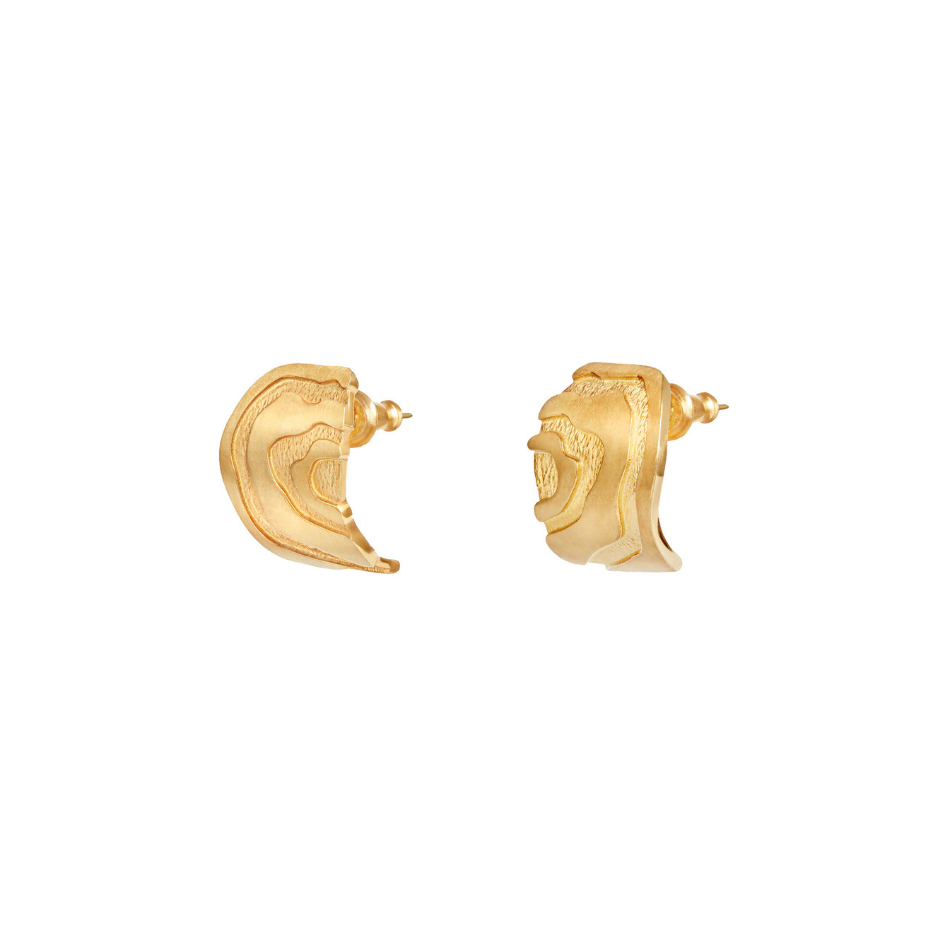 Gold-plated Satin Aare Stud earrings made of silver