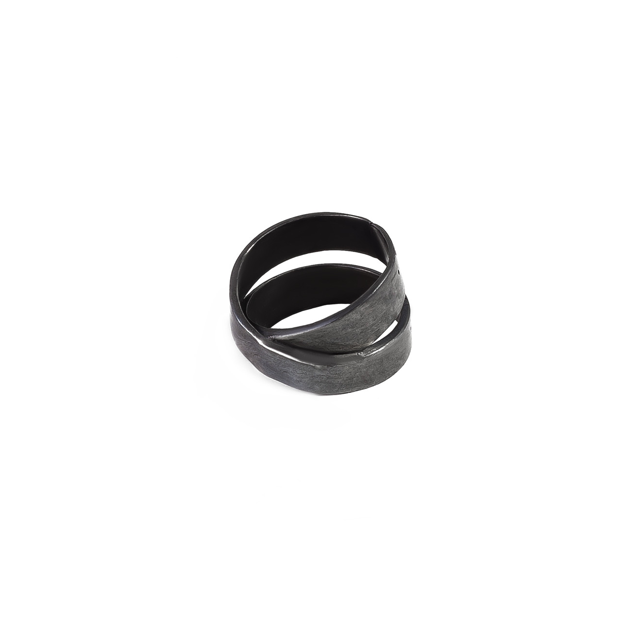 Черное двойное кольцо из серебра SC black