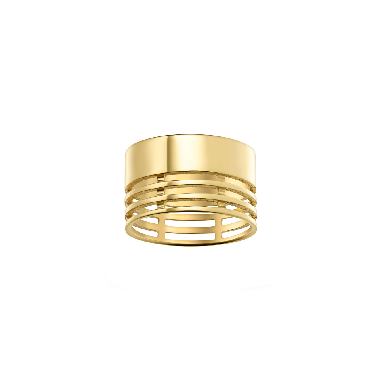 jewlia позолоченное кольцо из серебра с турмалином Jewlia Позолоченное кольцо Широкое пополам из серебра, из коллекции «Полосы»