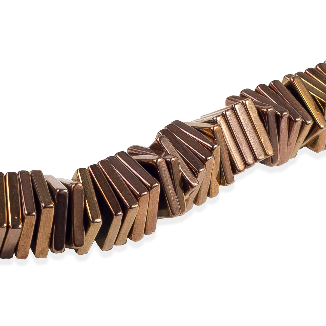 Колье из квадратного плоского гематита с бантом CHOCOLATE