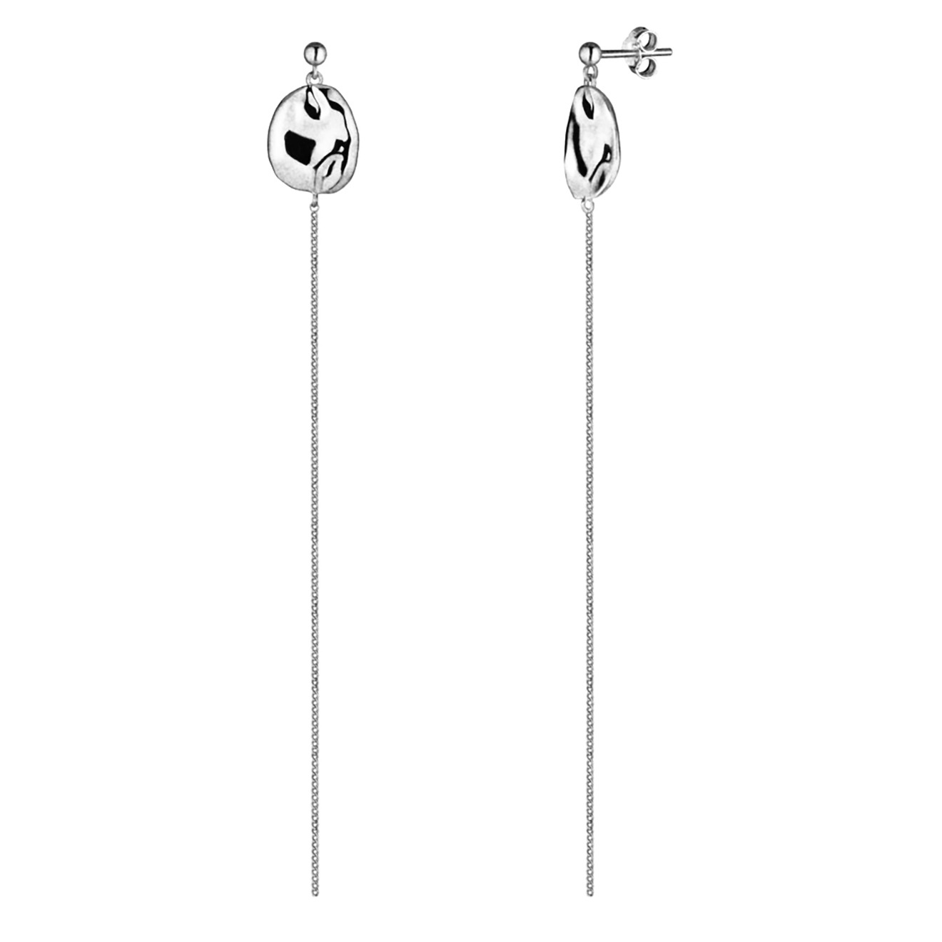 цена Ms. Marble Мятые серьги из серебра с подвесками-цепочками Legacy Long
