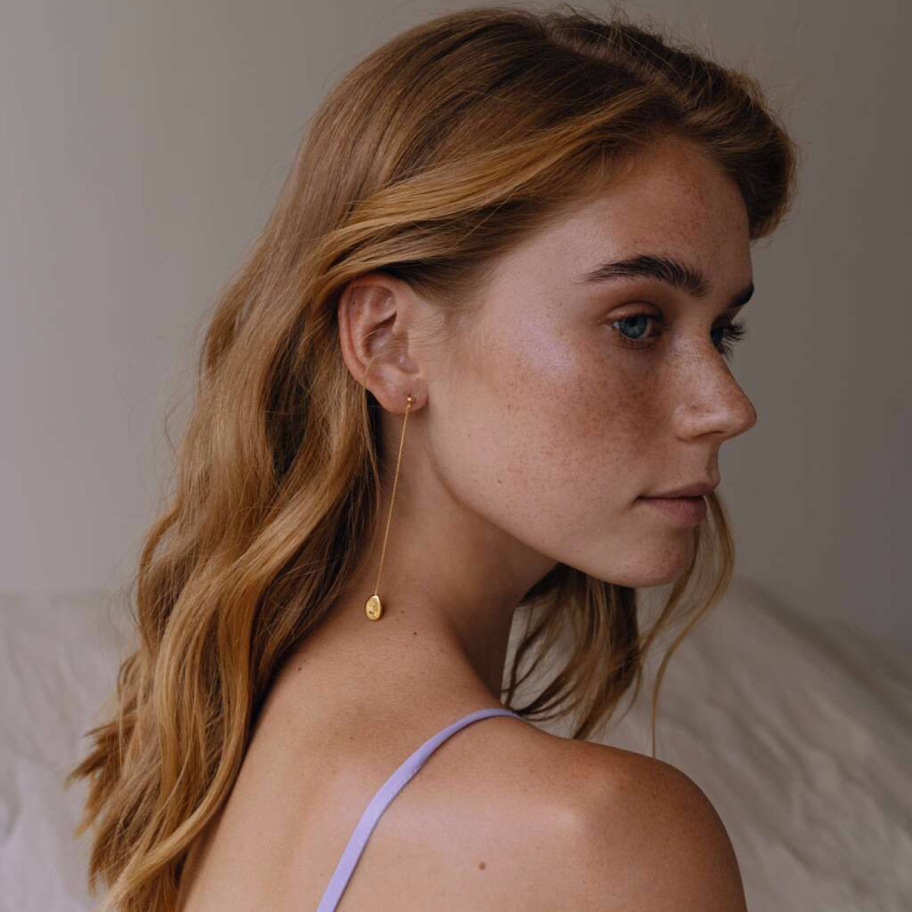 Gold-plated long Silver Earrings Insight long