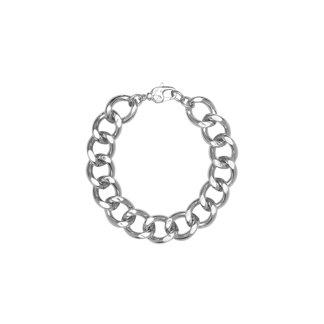 Крупный серебристый браслет-цепь SILVER