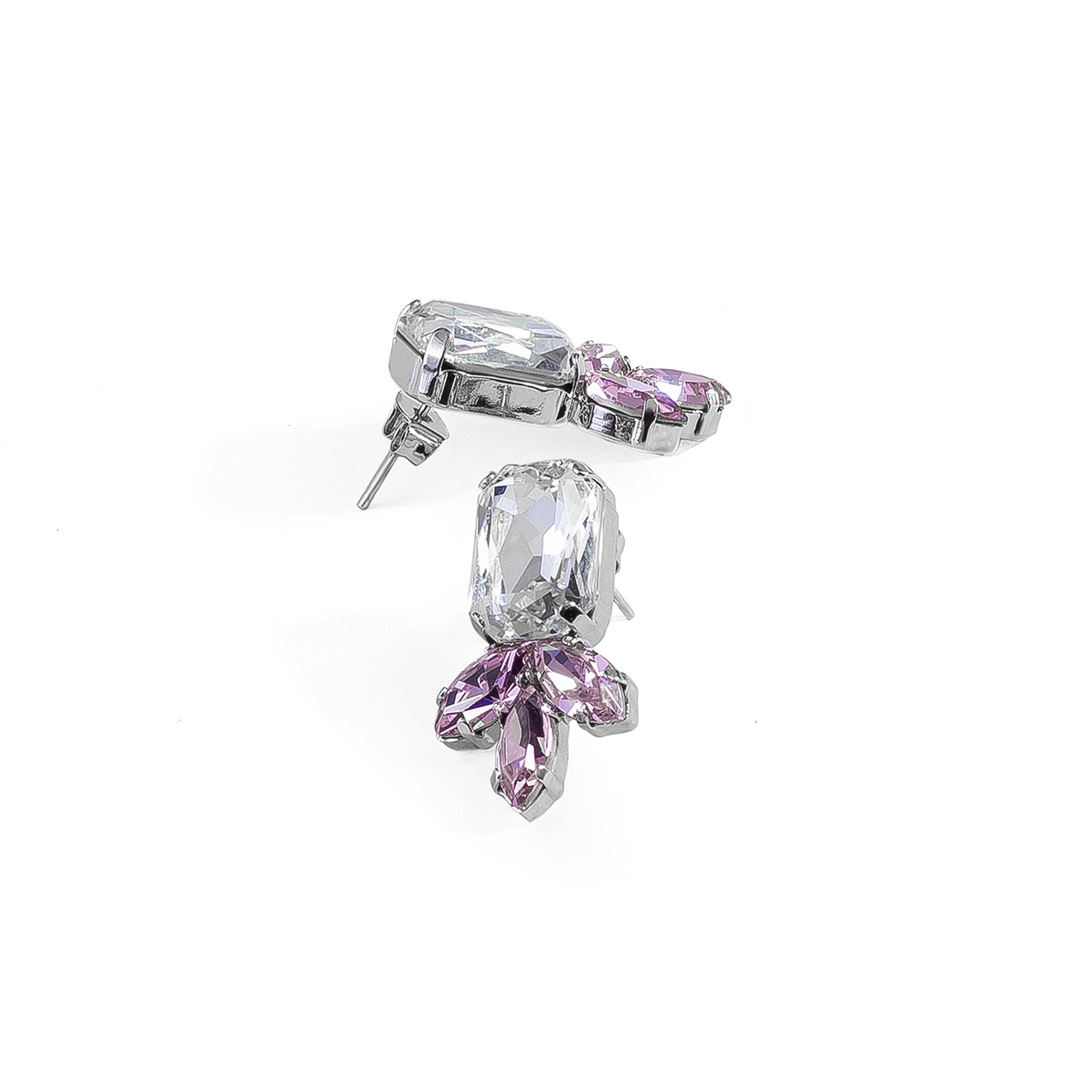 earrings with pink crystals