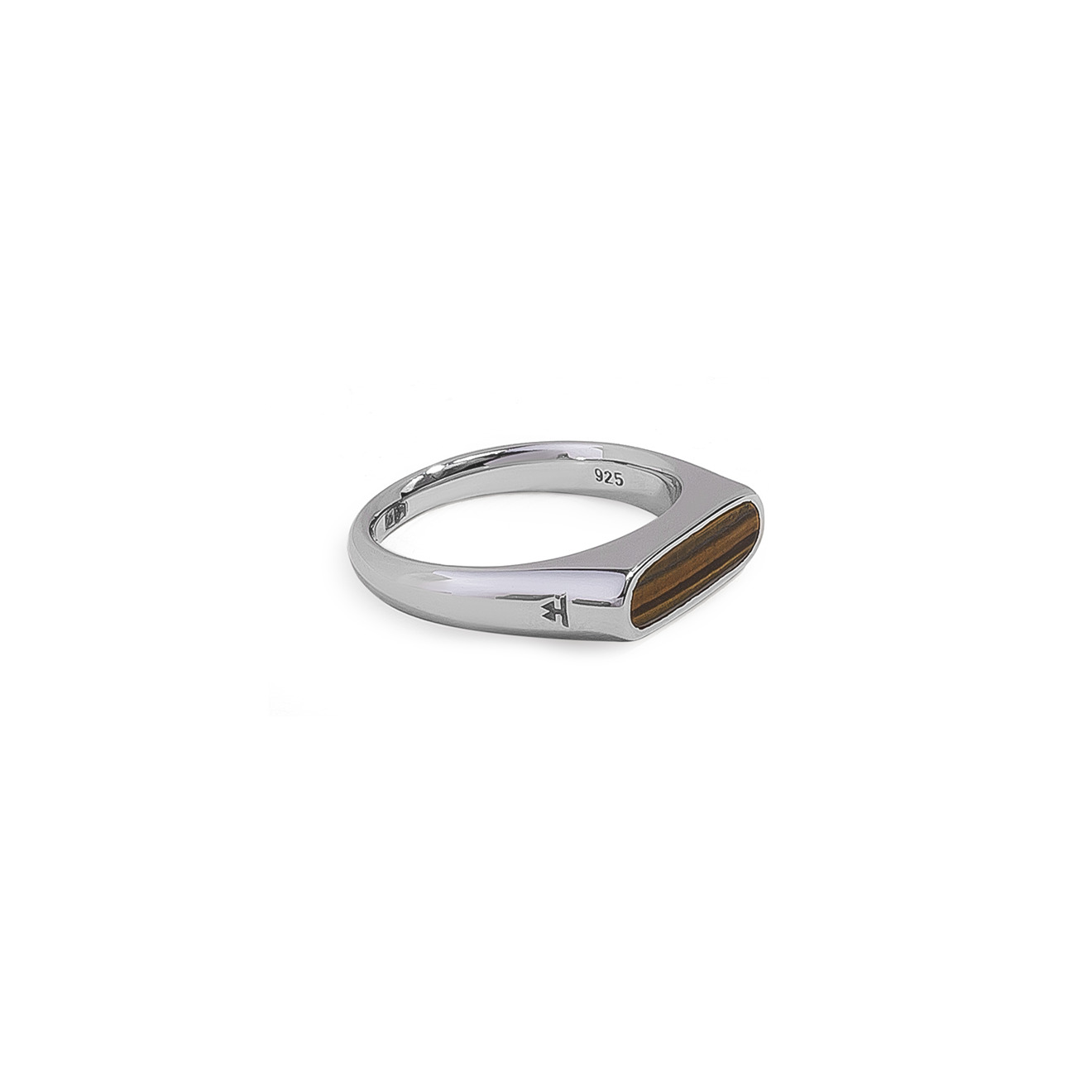 Silver signet ring with tiger eye