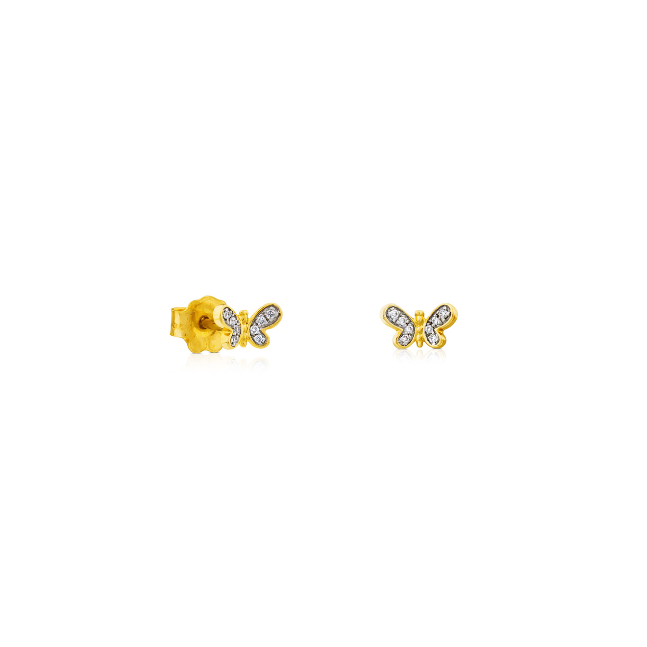 Серьги Bear из желтого золота с бриллиантами