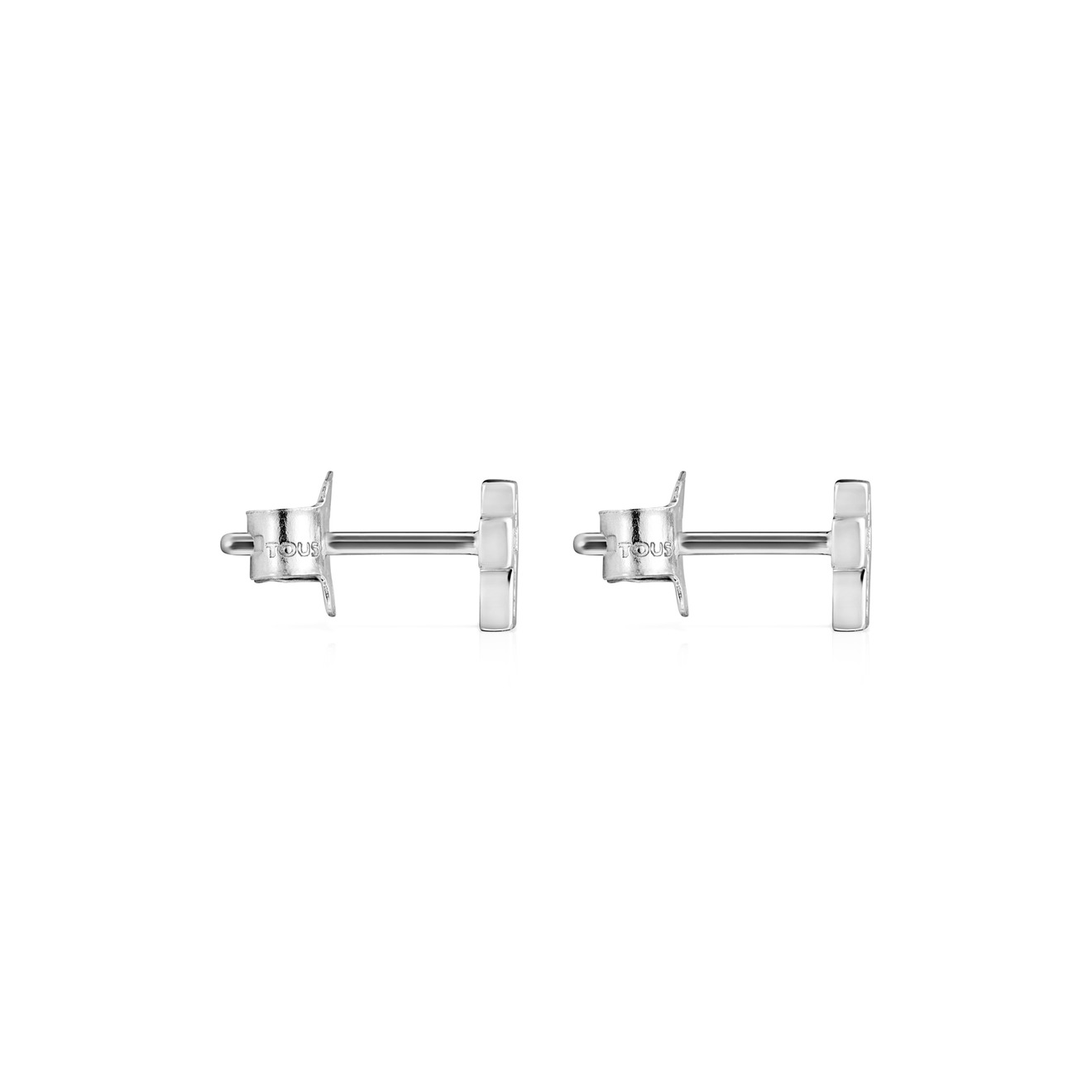 Les Classiques cross earrings in white gold with diamonds