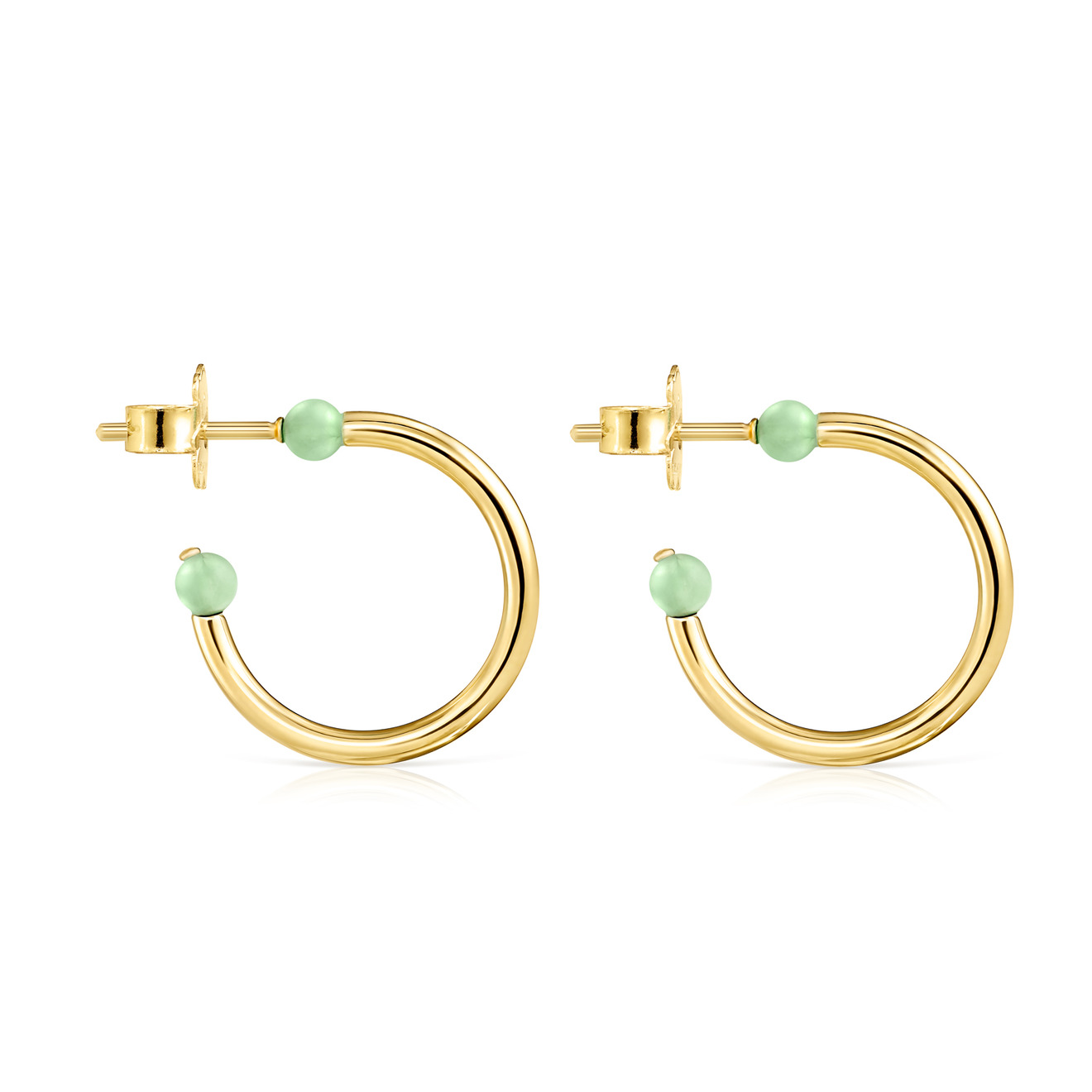 Small Batala earrings made of silver with vermeil coating with chrysoprase