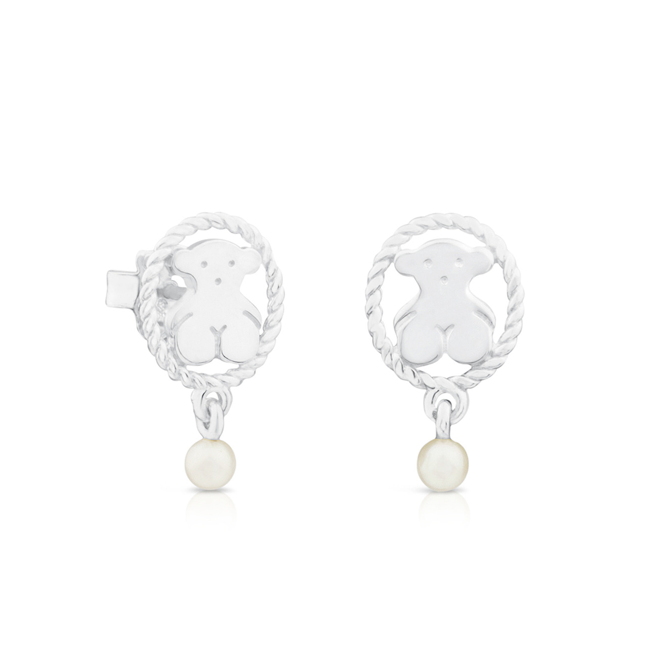 Серьги Camee из серебра высшей пробы с жемчугом