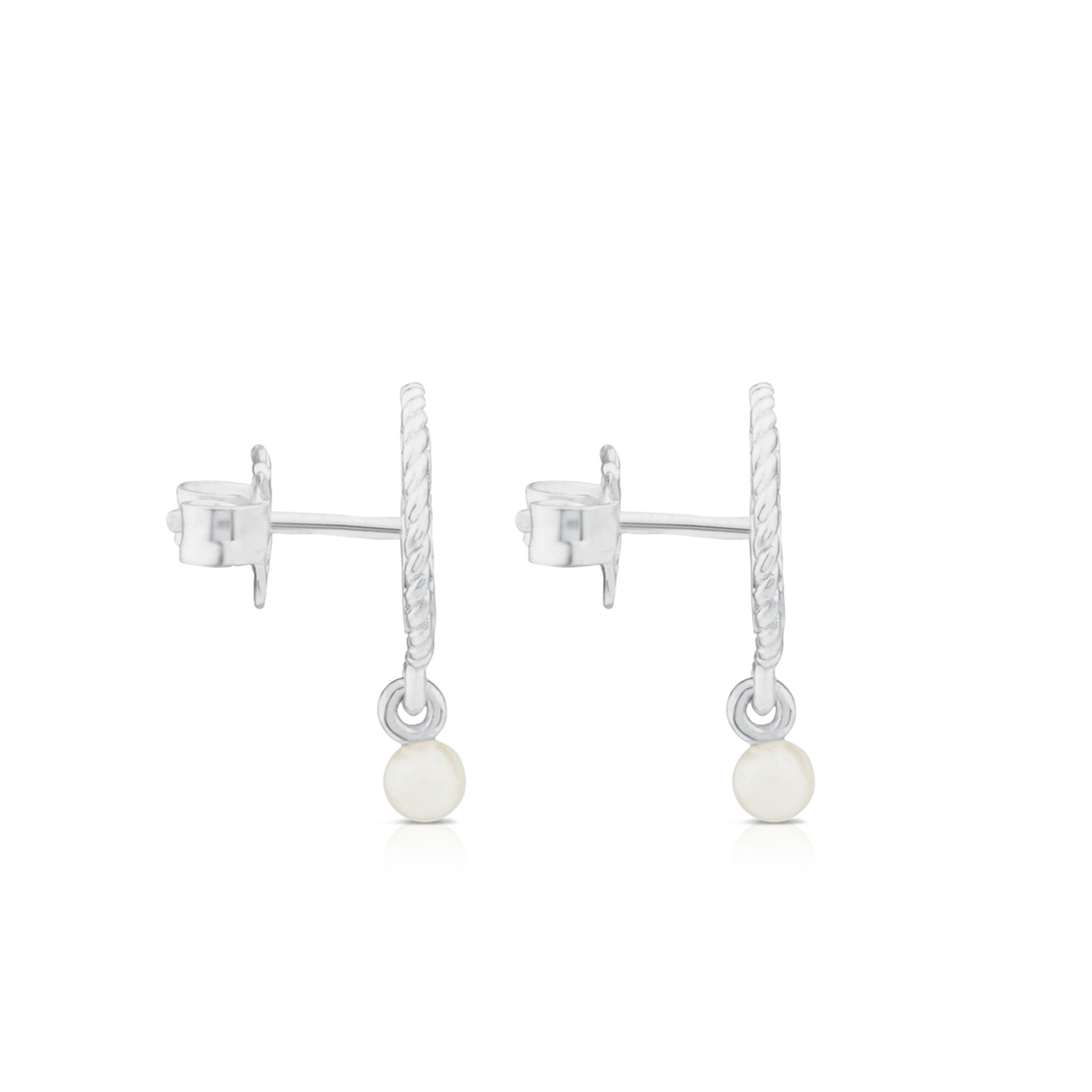 Серьги Camee из серебра высшей пробы с жемчугом