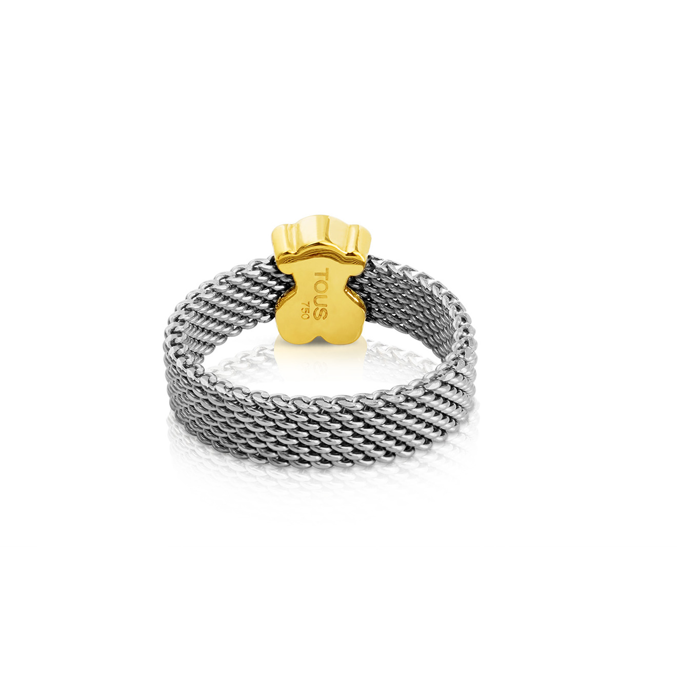 Кольцо Mesh из стали и желтого золота