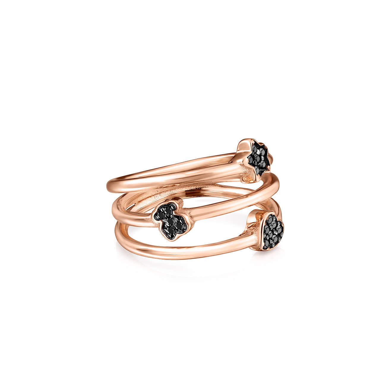 Motif ring made of silver with vermeil coating with spinel