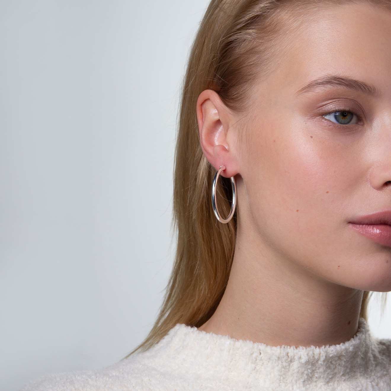 Большие серьги Basics из серебра высшей пробы