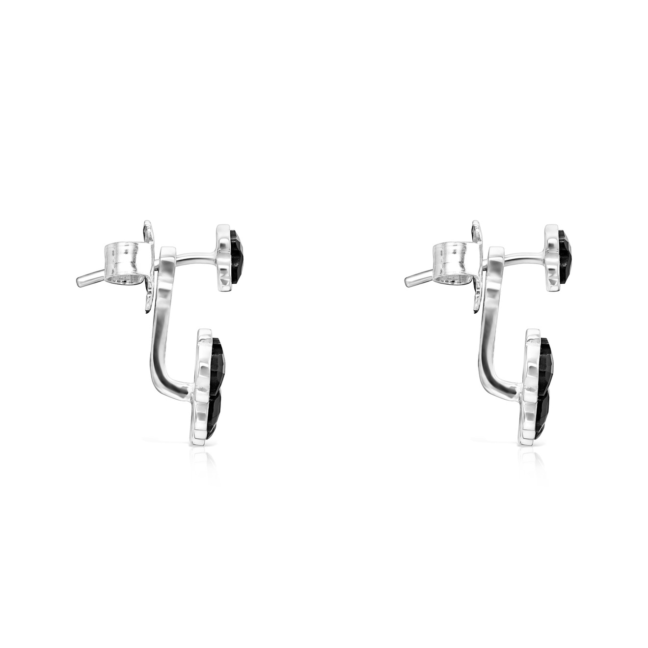 Mini Onix earrings made of premium silver with onyx