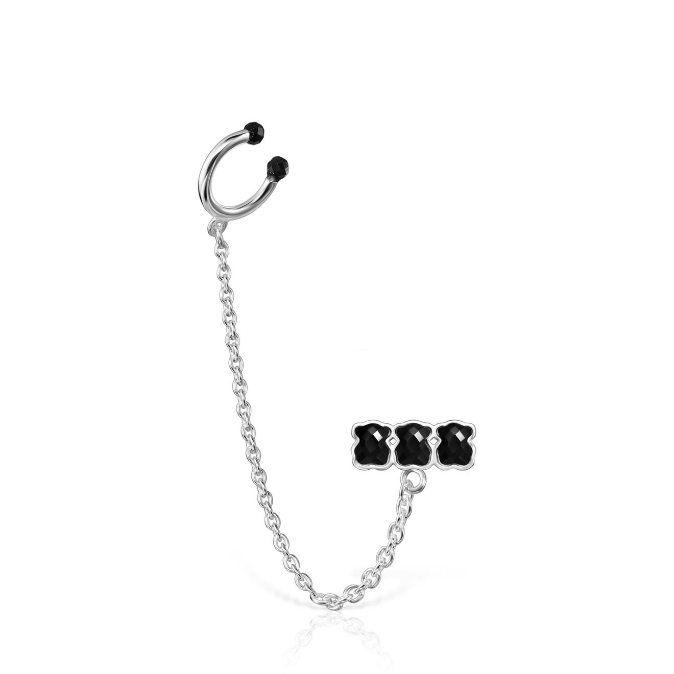 Моносерьга Mini Onix из серебра высшей пробы с ониксом