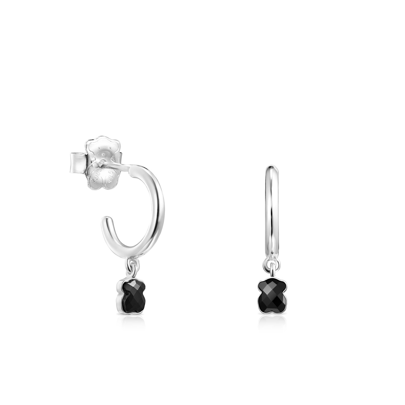 Mini Onix earrings made of premium silver with onyx