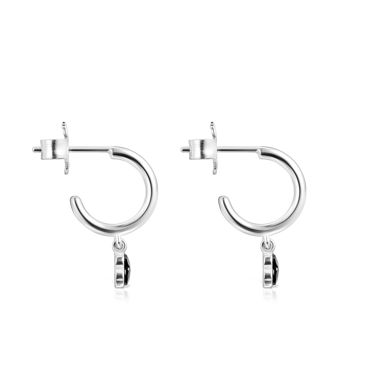Mini Onix earrings made of premium silver with onyx