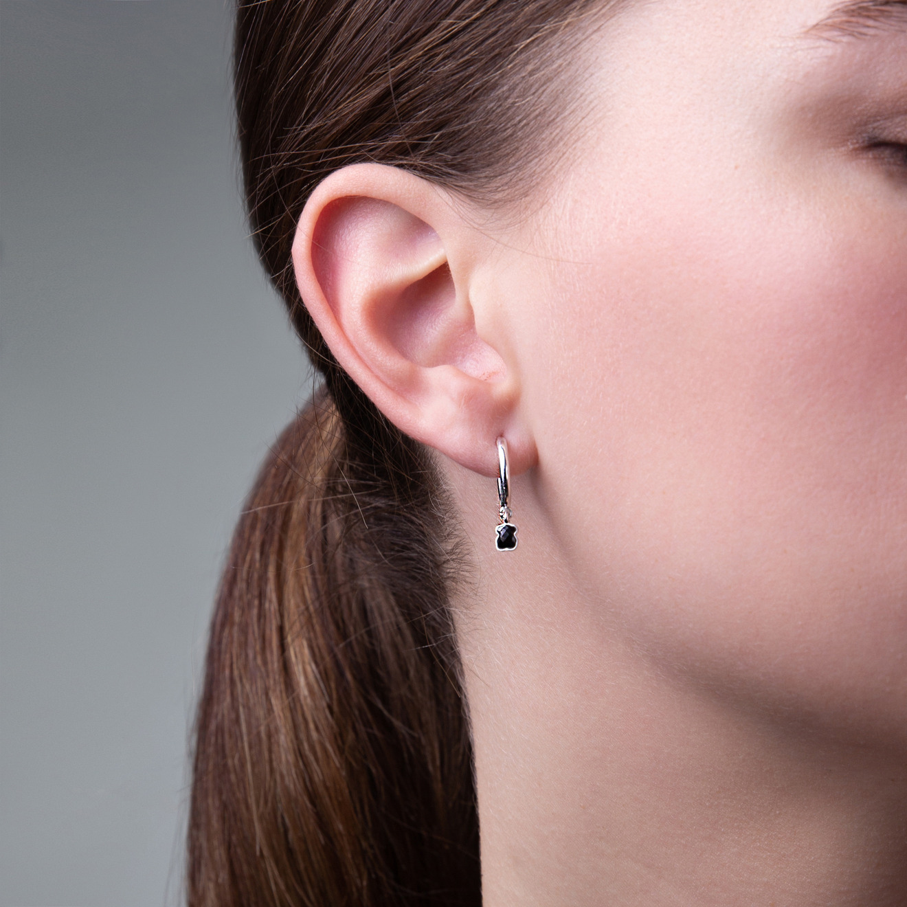 Mini Onix earrings made of premium silver with onyx