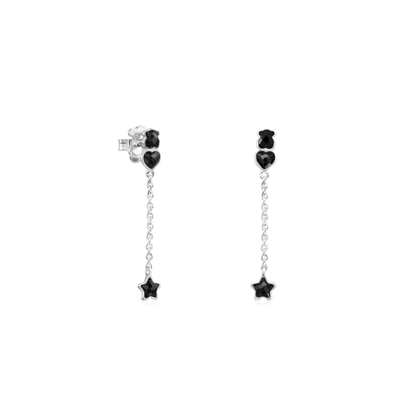 Серьги Mini Onix из серебра высшей пробы с ониксом