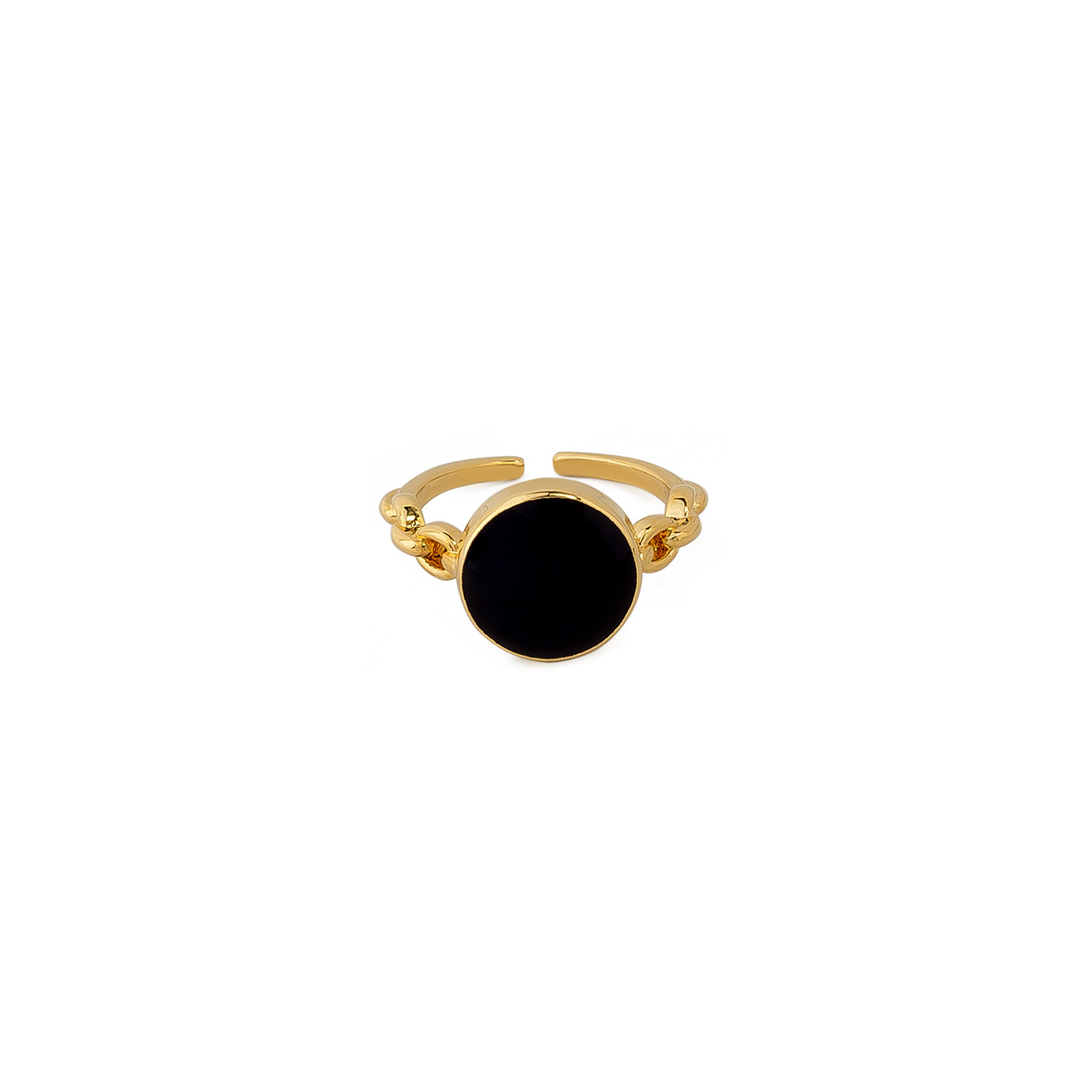 chain ring with black stone